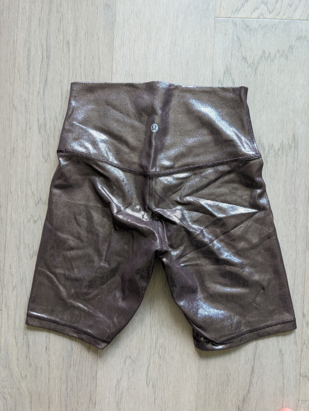 lululemon athletica Metallic Brown High-Rise Biker Shorts
